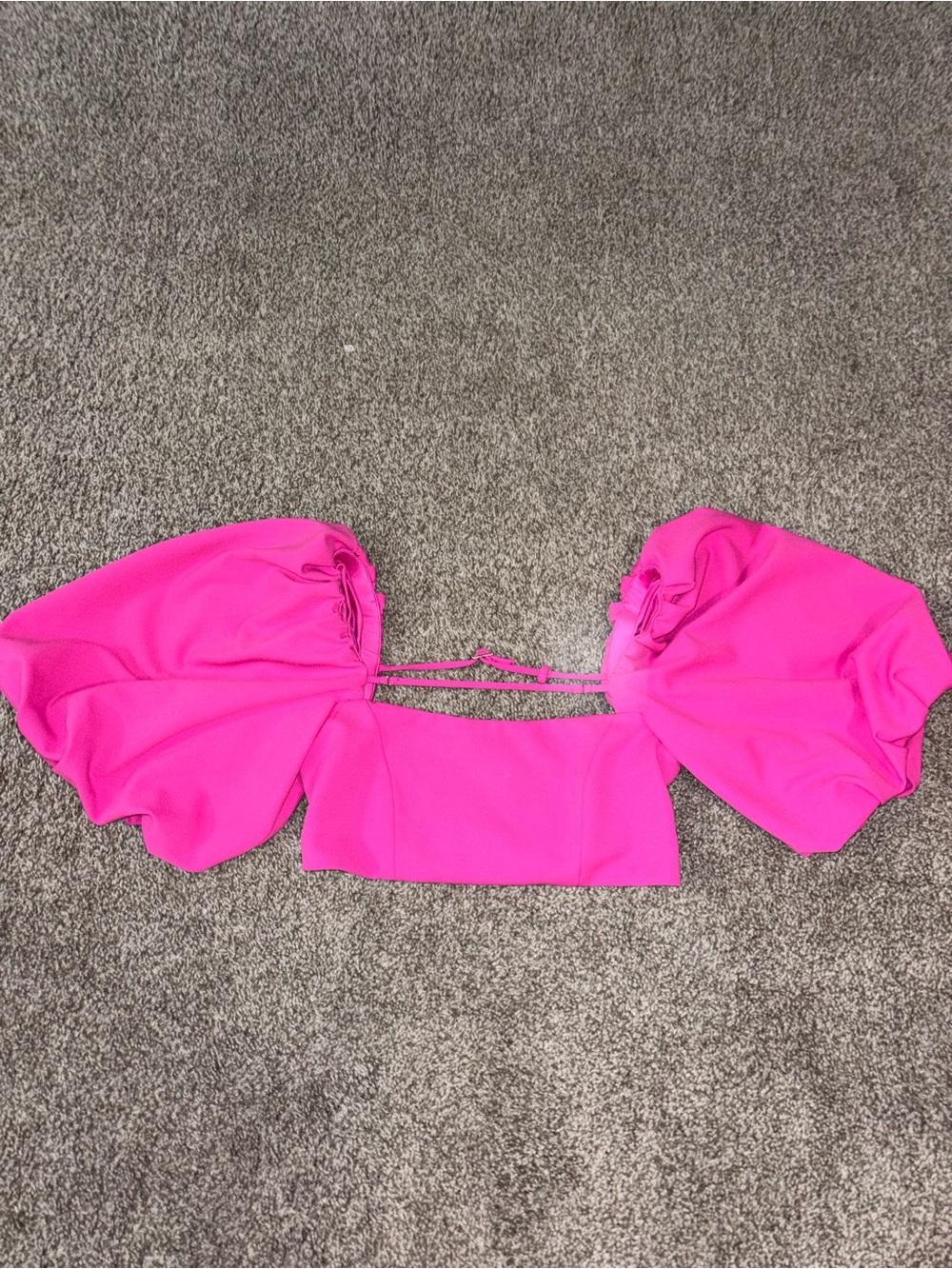 Zara pink cropped ruffle sleeve top